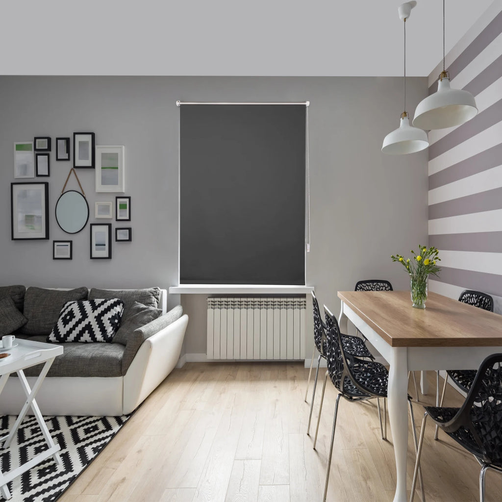 Verdunkelungs-Rollo Thermo-Rollo ohne Bohren – Blickdicht, Sonnenschutz & Privatsphäre für Fenster, Türen, Küche, seitlicher Zug