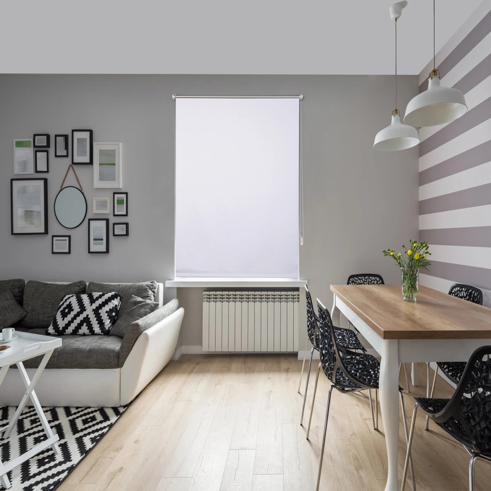 Verdunkelungs-Rollo Thermo-Rollo ohne Bohren – Blickdicht, Sonnenschutz & Privatsphäre für Fenster, Türen, Küche, seitlicher Zug