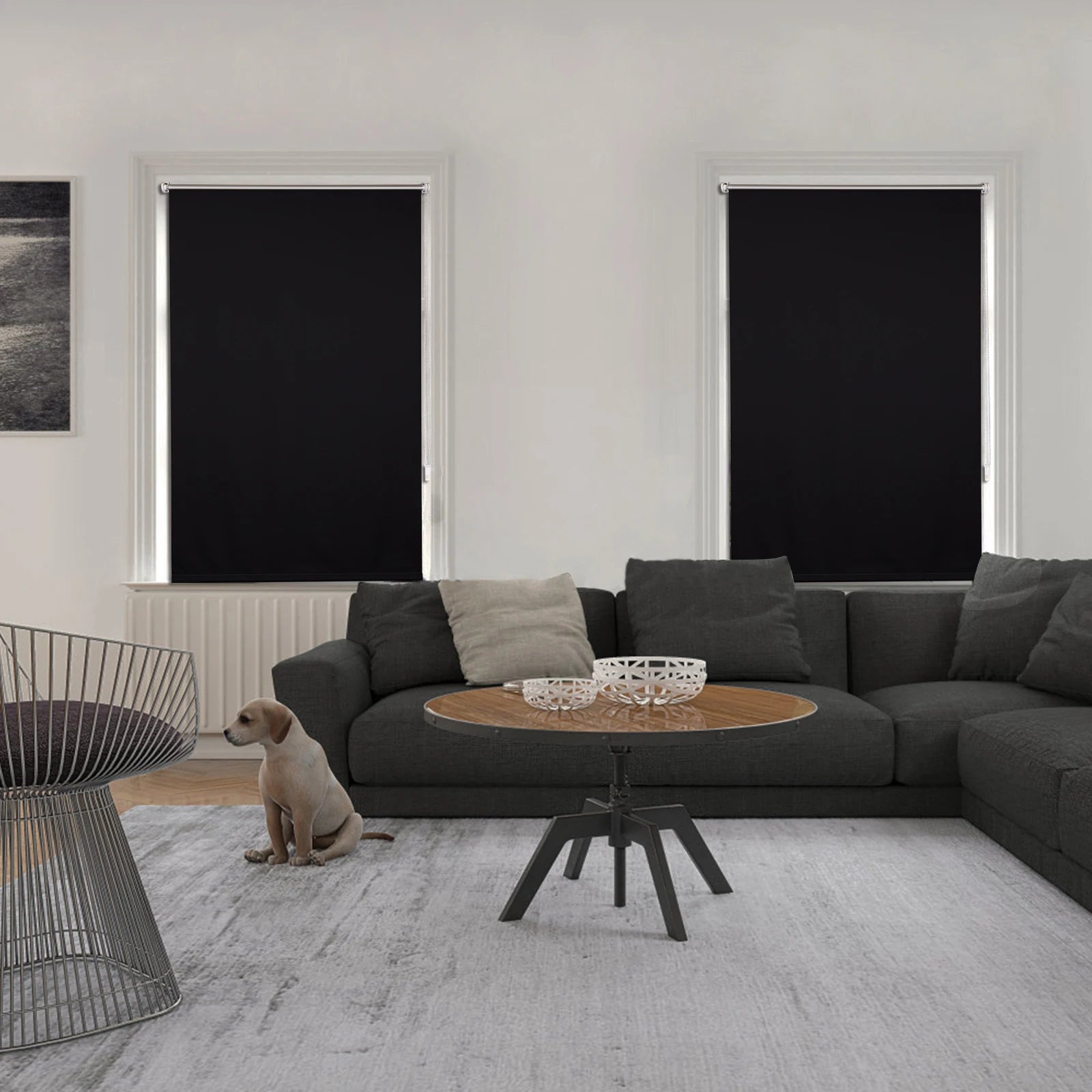 Verdunkelungs-Rollo Thermo-Rollo ohne Bohren – Blickdicht, Sonnenschutz & Privatsphäre für Fenster, Türen, Küche, seitlicher Zug
