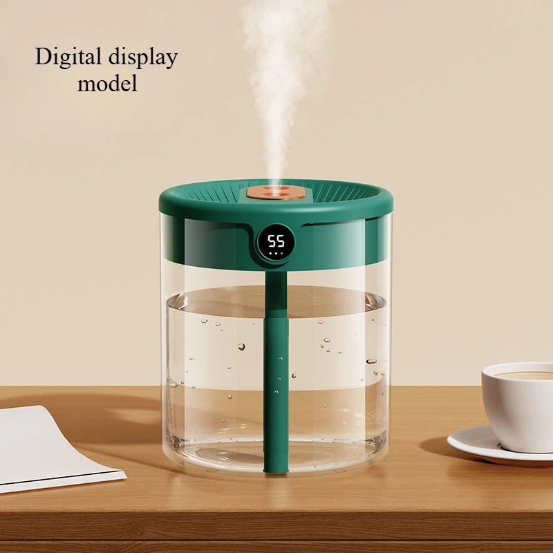 Ultraschall Luftbefeuchter 2L USB – Leiser Doppel-Spray Diffusor mit LED Display & Nachtlicht | Luftreiniger fürs Schlafzimmer & Büro