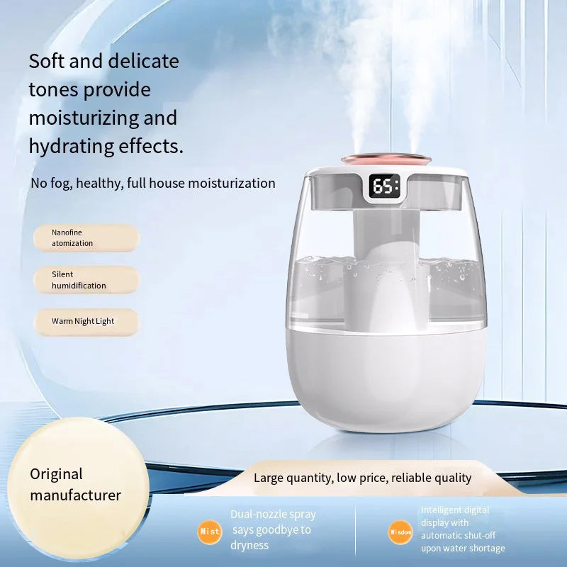 Aroma Luftbefeuchter 1300ml – Doppel-Sprühanschluss USB Diffusor mit Nachtlicht | Ultraschall Luftbefeuchter fürs Schlafzimmer, Kinderzimmer & Büro