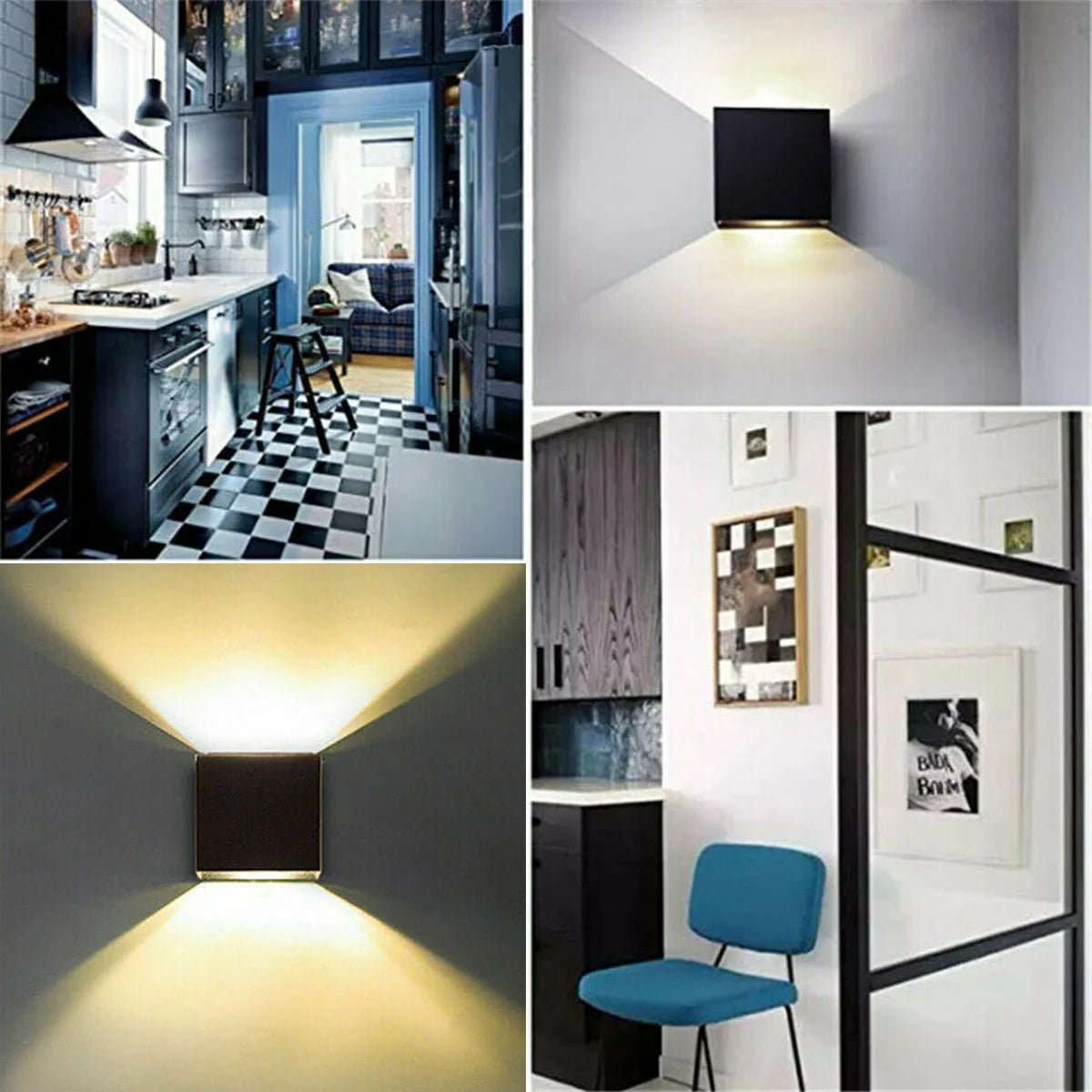 4er Set LED Wandleuchten – Moderne minimalistische Innenbeleuchtung für Schlafzimmer & Wohnzimmer