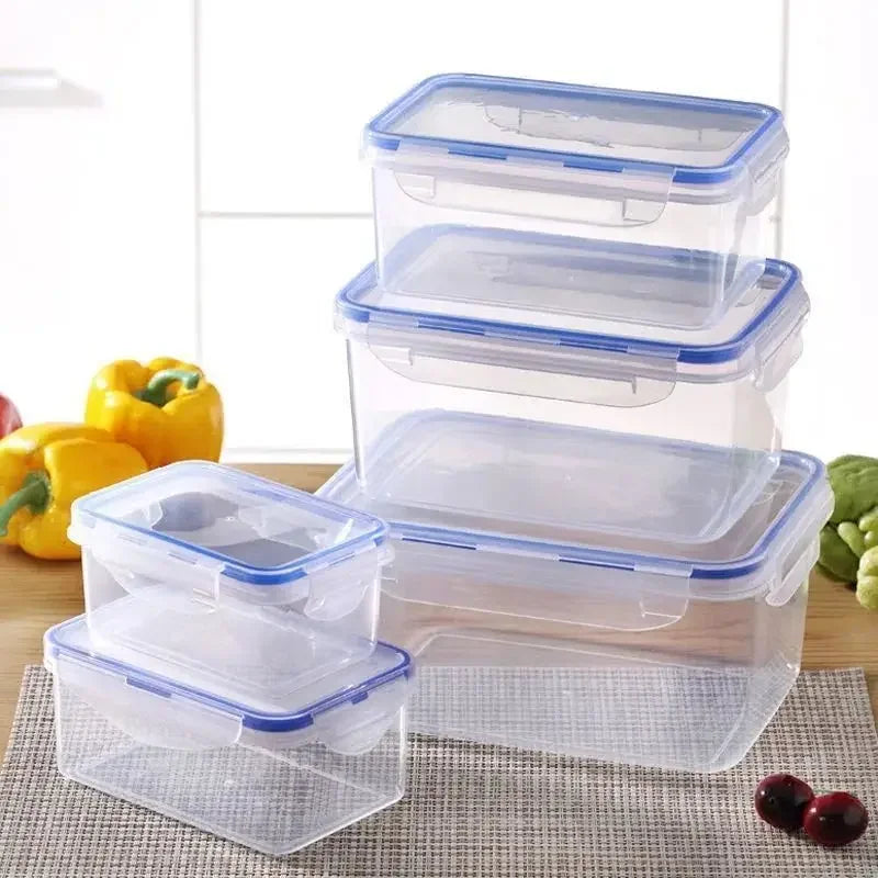 Stapelbare Kühlschrank Aufbewahrungsboxen mit Deckel im 1/4er Set zur Lebensmittelorganisation.