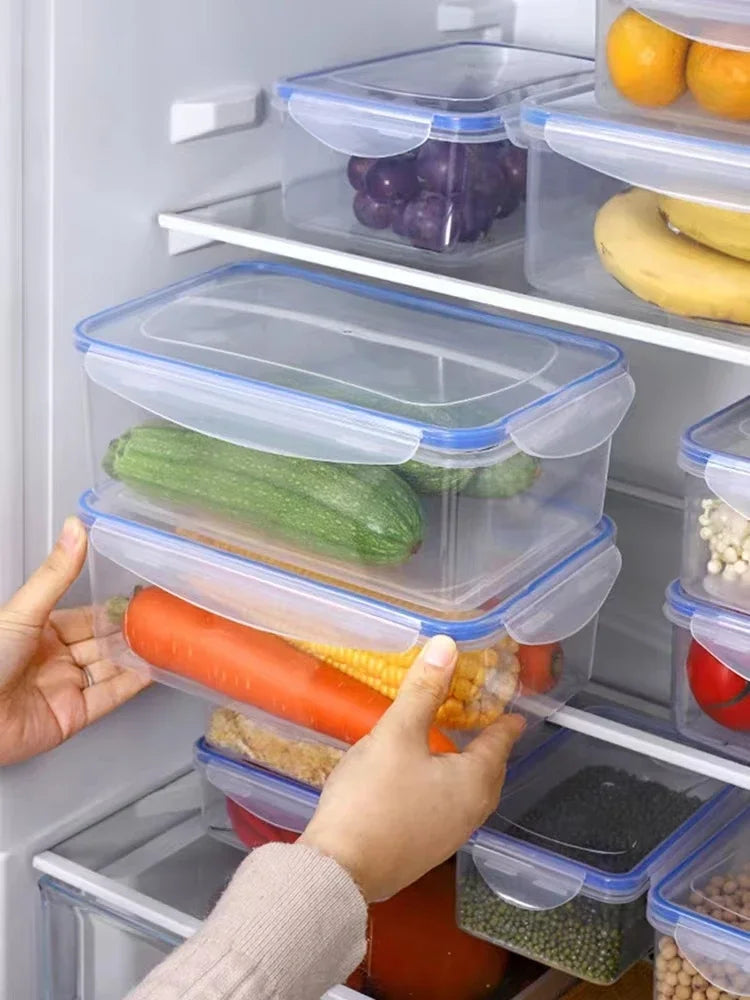 Kühlschrank Aufbewahrungsbox mit Deckel, stapelbare Frischhaltebox für Lebensmittel in einem Kühlschrank.