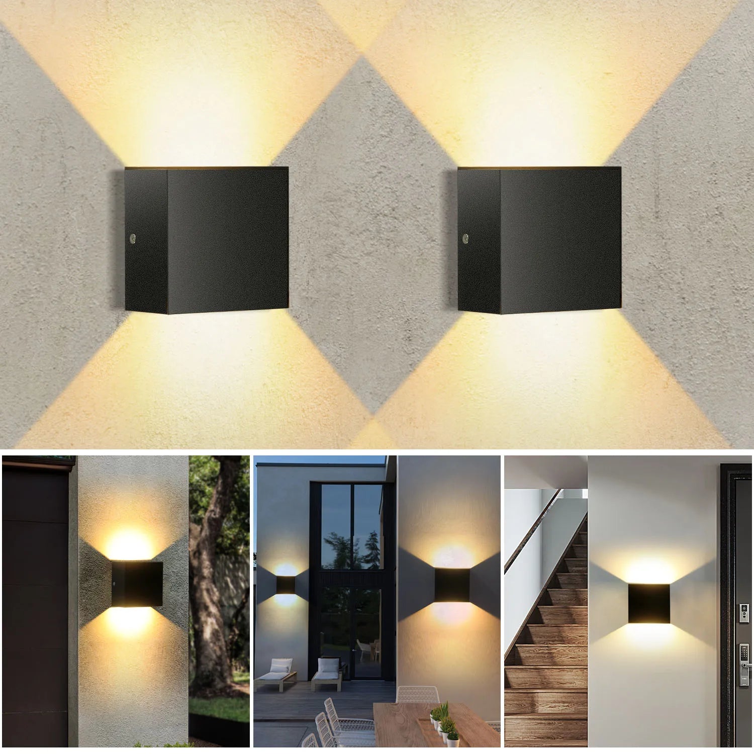 4er Set LED Wandleuchten – Moderne minimalistische Innenbeleuchtung für Schlafzimmer & Wohnzimmer