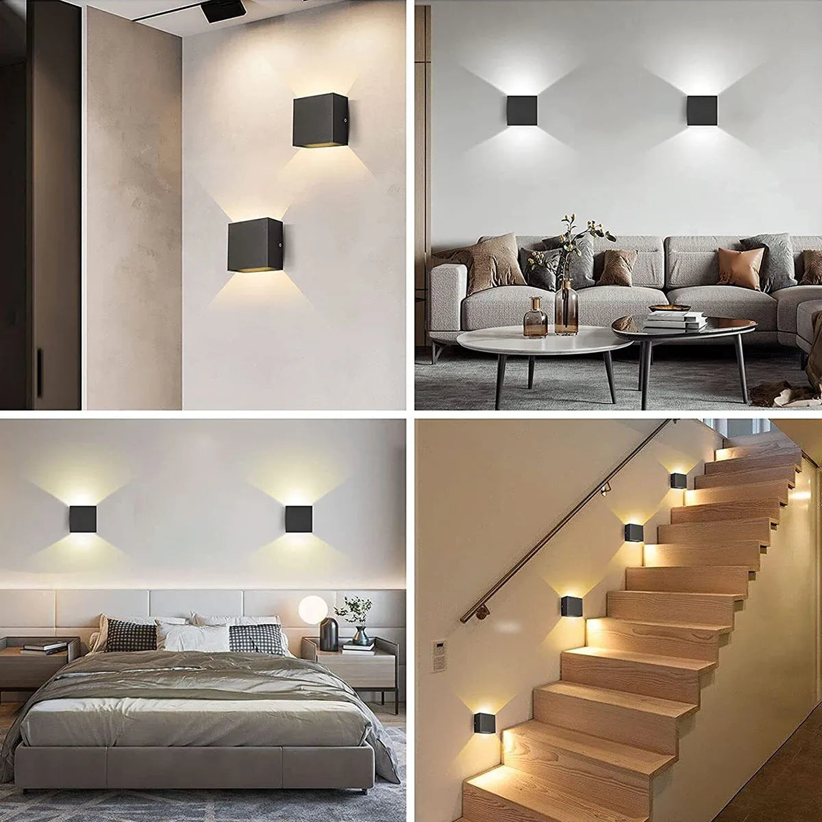 4er Set LED Wandleuchten – Moderne minimalistische Innenbeleuchtung für Schlafzimmer & Wohnzimmer