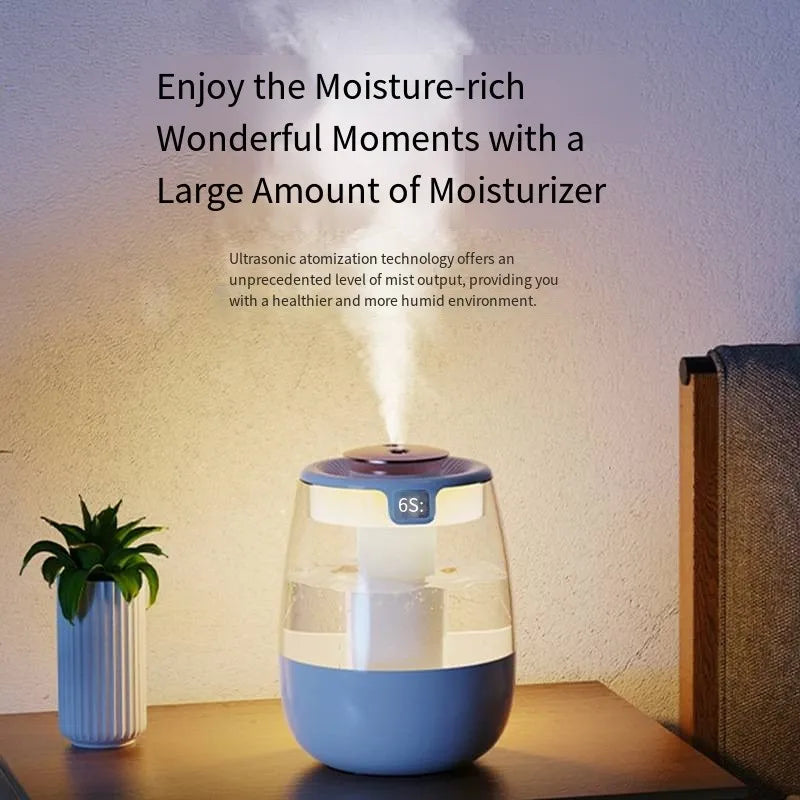 Aroma Luftbefeuchter 1300ml – Doppel-Sprühanschluss USB Diffusor mit Nachtlicht | Ultraschall Luftbefeuchter fürs Schlafzimmer, Kinderzimmer & Büro